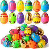 44Pcs 3.15in Printed Eggs with 8 Golden Eggs for Easter Egg Hunt