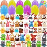 48-Pack Prefilled Easter Eggs with Animal Plush Toys