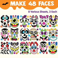 48 Halloween Pumpkin Stickers for Decorating