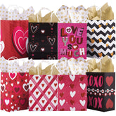 48 Valentine's Day Paper Gift Bags with Handles