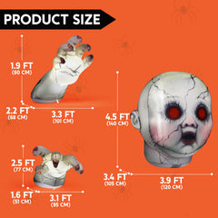 10.3ft Halloween Zombie Baby Inflatable Decoration
