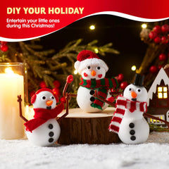 12 Pack DIY Snowman Craft Kit - Christmas Build Your Own Snowman Activity
