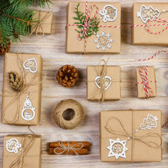 24-Piece Set of Wooden Carved Christmas Hanging Ornaments for Holiday Decor
