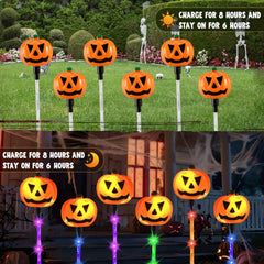 10-Pack Halloween Solar Pumpkin Pathway Lights