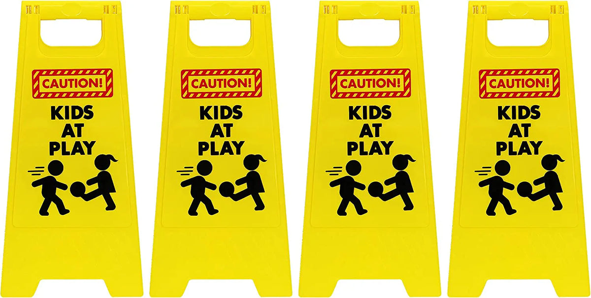4-Pack Caution: Kids at Play Warning Signs