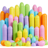 50 Pastel Easter Eggs (3.15 in), Empty & Fillable for Easter Egg Hunts