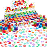 50-Piece Assorted Self-Ink Stamps for Kids with 50 Unique Designs