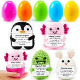 5 Jumbo Prefilled Easter Eggs with Crochet Toys for Egg Hunts, Party Favors & Classroom Prizes