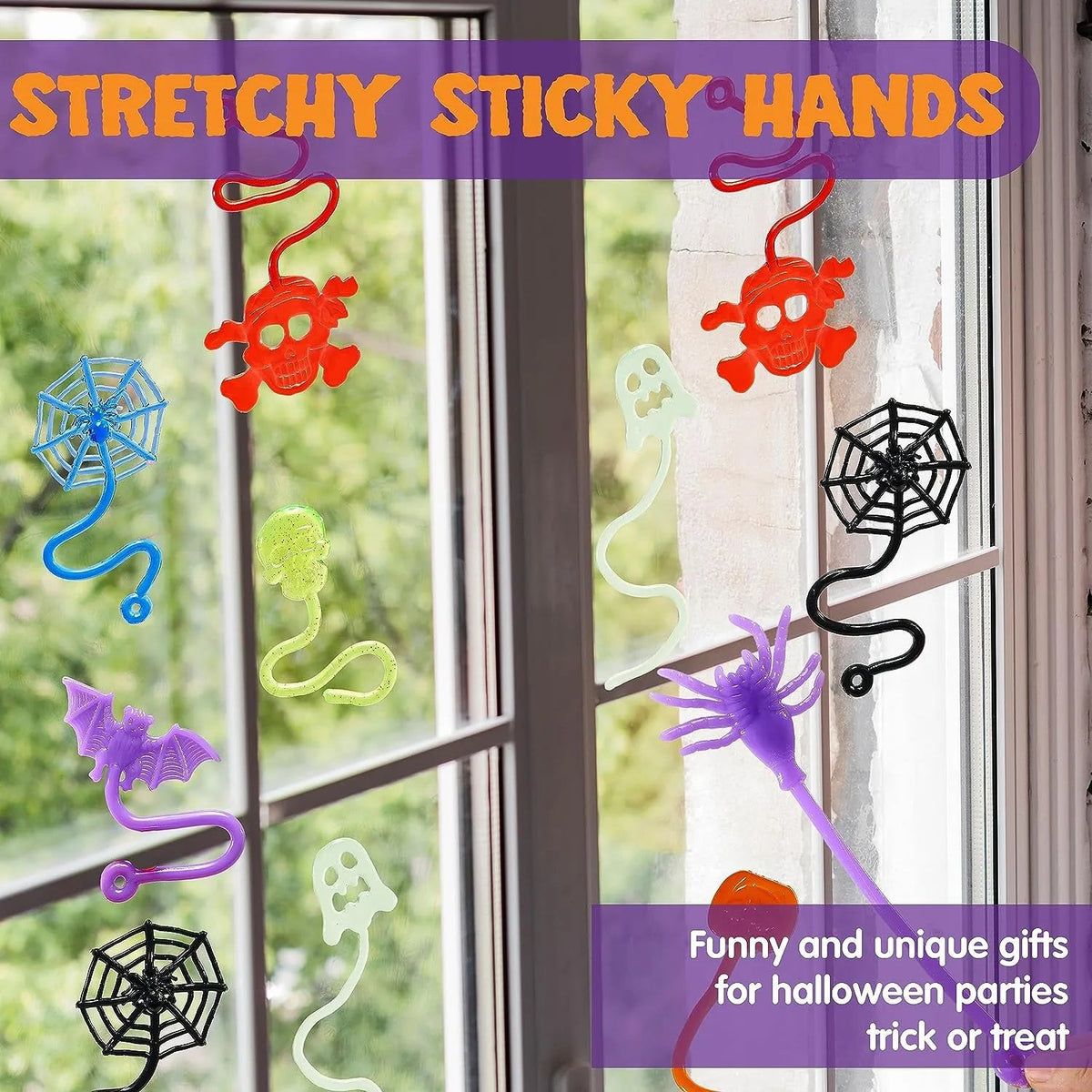 60 Pack Halloween Stretchy Sticky Toys for Kids Party Favors