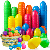 600Pcs 2.3in Bright Colorful Plastic Easter Egg Shells for Easter Egg Hunt