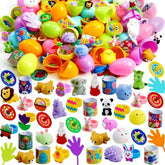 60 Prefilled Pastel Eggs with Assorted Toys for Easter Egg Hunt