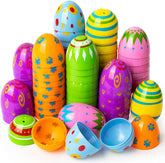 60 Pcs Printed Easter Egg Shells