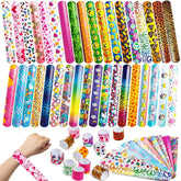 60Pcs Slap Bracelets with 36 Unique Designs
