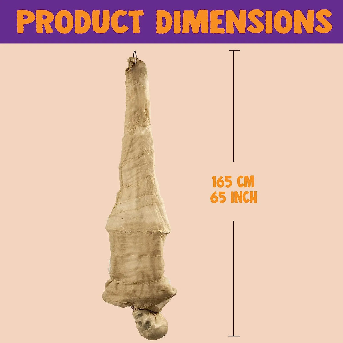 65-Inch Halloween Animated Hanging Cocoon Decoration