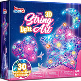 63-Piece 3D String Art Kit with 30 LED Bulbs and 6 Balloons