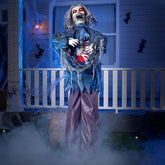 JOYIN 63-Inch Animated Standing Zombie Decoration with Chain for Halloween