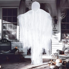63-Inch Hanging Grim Reaper & Faceless Ghost in White for Halloween Decorations