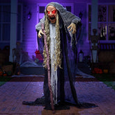 67-Inch Halloween Animatronic Hunchback Witch