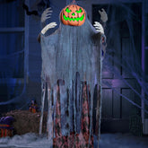 67-Inch Halloween Animatronic Standing Pumpkin Scarecrow Decoration