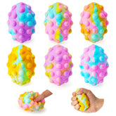 6-Pack Easter Pop Ball Fidget Eggs - Squishy Egg-Shaped Sensory Toy