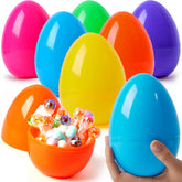 6 Jumbo 6" Fillable Plastic Easter Eggs - Assorted Colors