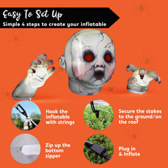 10.3ft Halloween Zombie Baby Inflatable Decoration