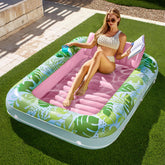 70in x 46in Cyan Pink Large Sun Tan Tub Pool Float