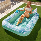 70in x 46in Cyan and White Large Sun Tan Tub Pool Float