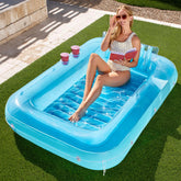 70in x 46in Large Blue Sun Tan Tub Pool Float