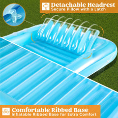 70in x 46in Large Blue Sun Tan Tub Pool Float
