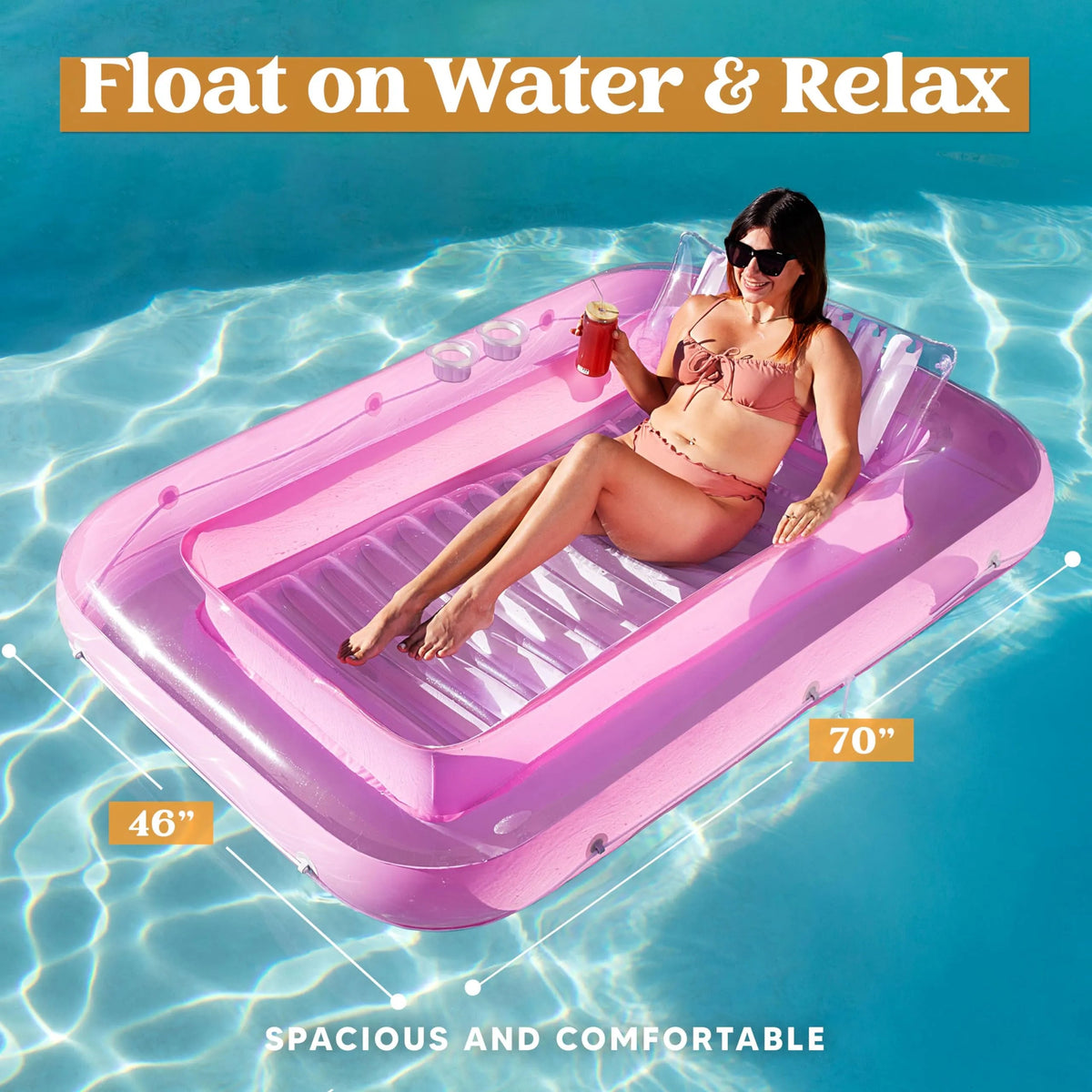 70in x 46in Large Purple Sun Tan Tub Pool Float