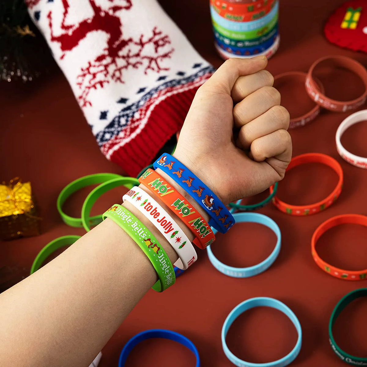 Silicone Bracelets, 12 Designs, 48 Pieces