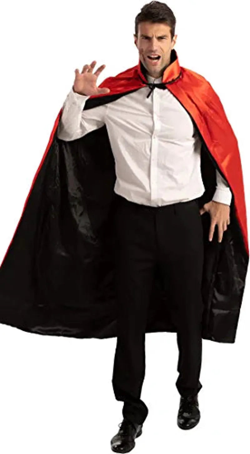 Adult Unisex Vampire Costume Set with Cape and Tattoo Scar