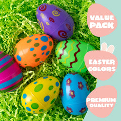 72 Pack 3.15 Inch Colorful Plastic Easter Eggs for Easter Egg Hunt