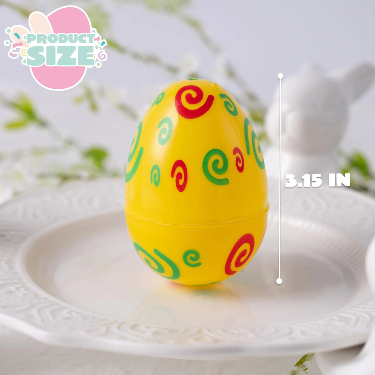 72 Pack 3.15 Inch Colorful Plastic Easter Eggs for Easter Egg Hunt