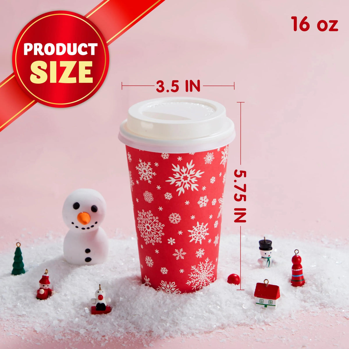 72 Pack 6 Designs 16 oz Christmas Disposable Paper Cups