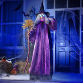 72-Inch Animated Standing Witch Halloween Decoration