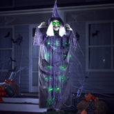 72-Inch Halloween Hanging Witch with Light-Up Eyes and Creepy Sound
