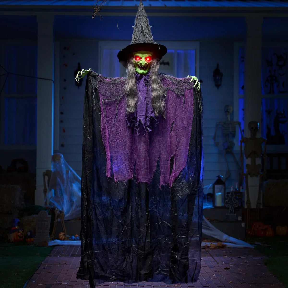 72-Inch Halloween Hanging Witch Decorations for Outdoor Use