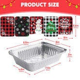 24-Pack Christmas Foil Containers with Lids