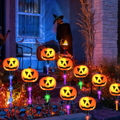 10-Pack Halloween Solar Pumpkin Pathway Lights
