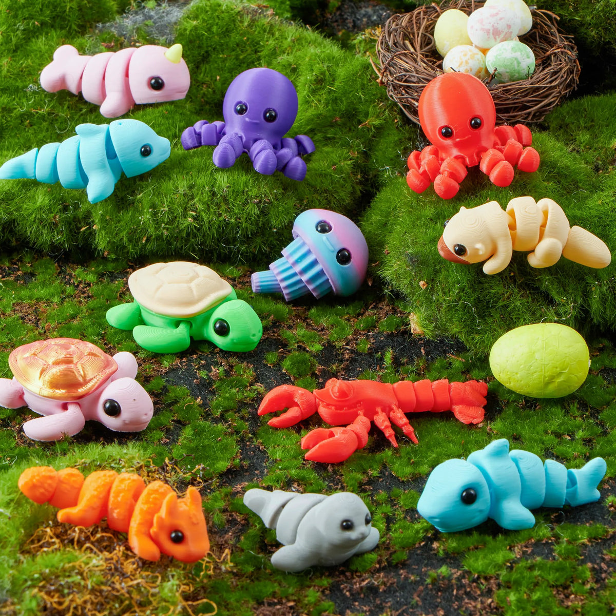 12 Prefilled Easter Eggs with Mini Sea Animals