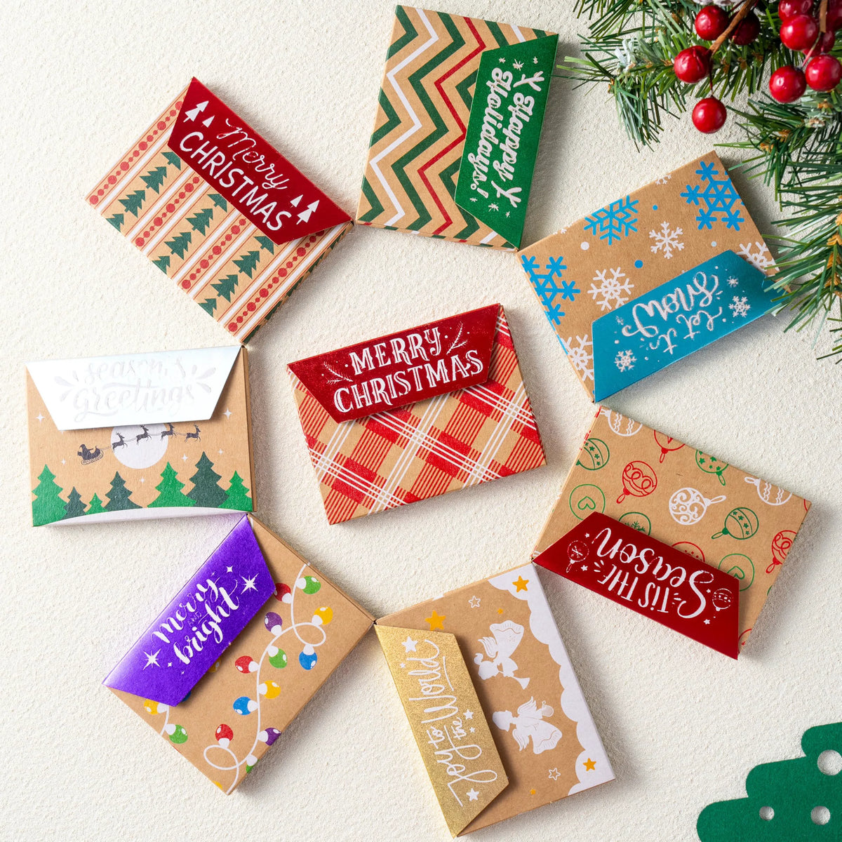 12-Pack Christmas Gift Card Boxes