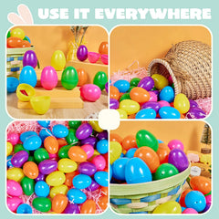 100 Colorful Bright Plastic Easter Egg Shells (2.3 Inches)
