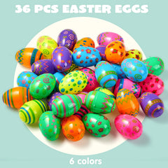 36 Pcs Printed Easter Egg Shells