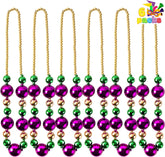 6-Pack Mardi Gras Jumbo Bead Necklaces