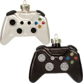 Black and White Christmas Tree Game Controller Ornament