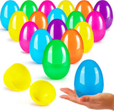 72 Bright Plastic Easter Egg Shells, 3.15 Inches, Assorted Colors