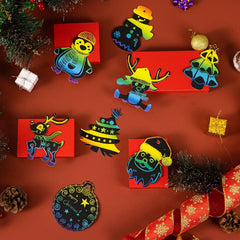 48 Christmas Scratch Art Ornaments