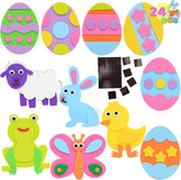 JOYIN 24 Pack Easter Foam Magnet Craft Set for DIY Activities and Egg Hunt Basket Stuffers